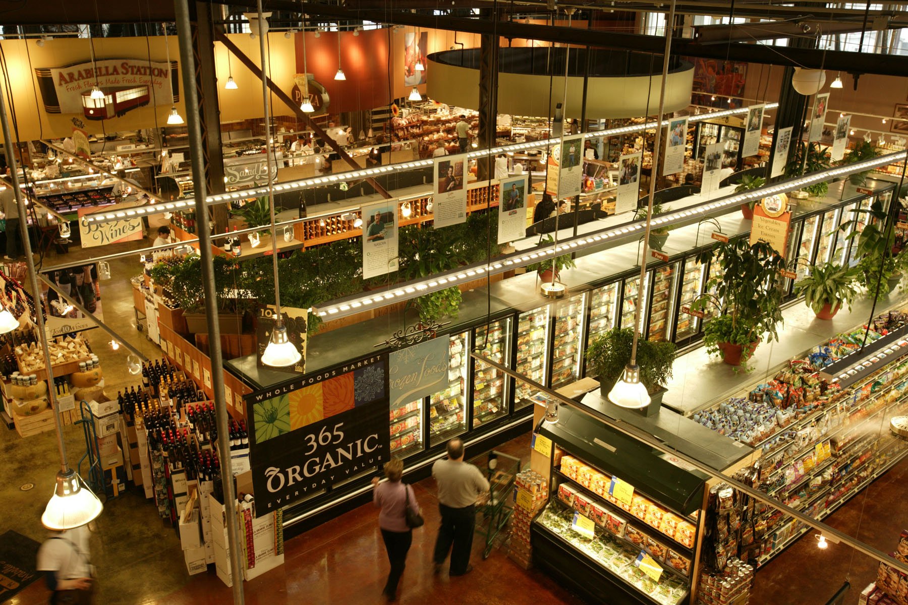 Aerial view of Whole Foods interior