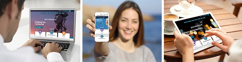 Image showing the different applications where Skyworks provides connectivity.