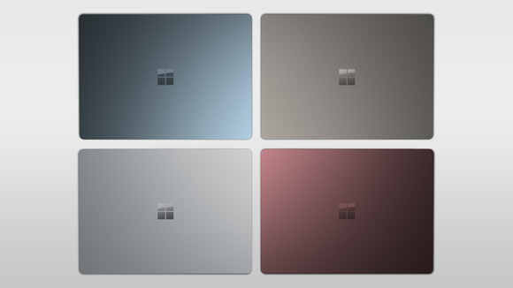 Four different colors of Surface Laptops