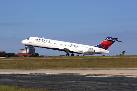 Delta flight taking off.