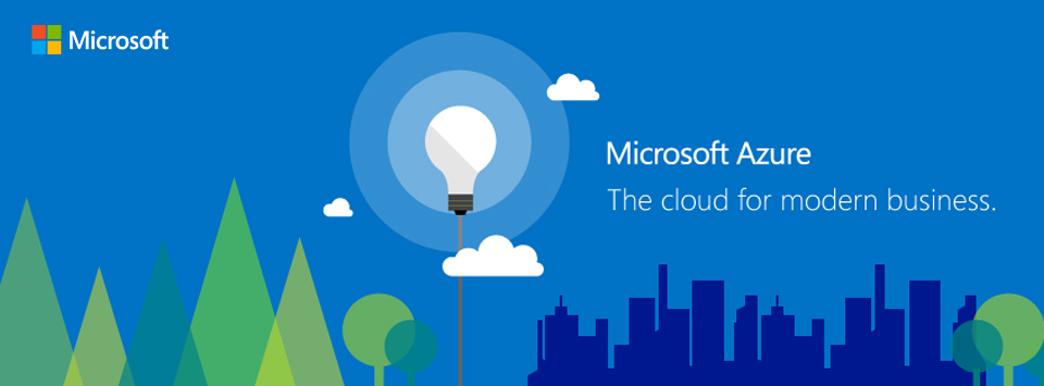 A promotional image of Microsoft Azure.