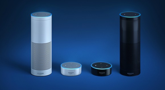The Amazon Echo and Echo Dot.