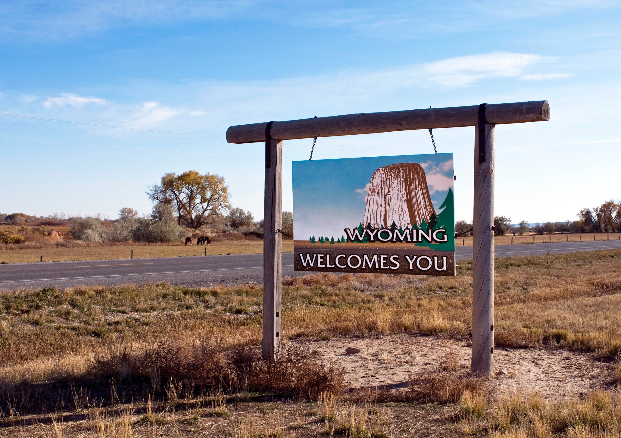 Wyoming welcome sign
