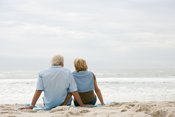 Senior couple on beach
