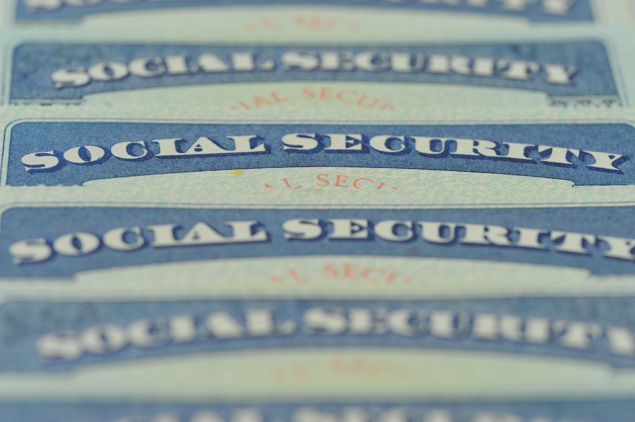 Stacked Social Security cards