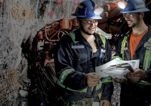 Agnico Eagle Mines employees in a mine.