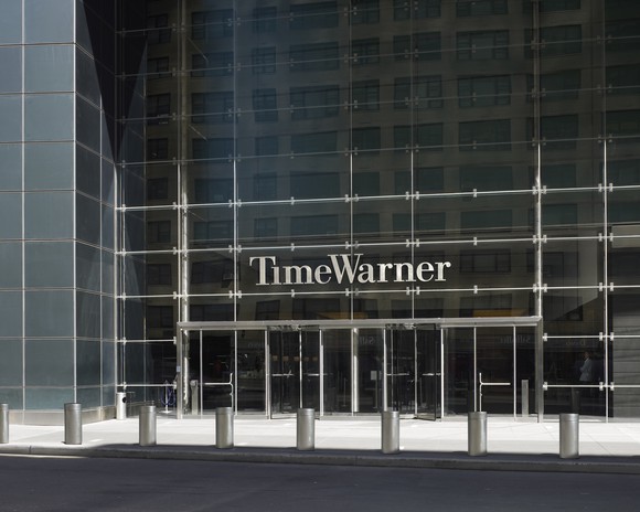 A view of the entrance to the Time Warner Center in New York City. Time Warner will be an essential part of helping AT&T continue to grow its dividend payments.
