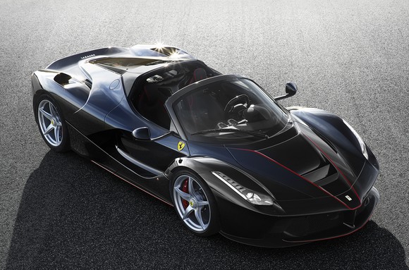 A black LaFerrari Aperta sports car. 
