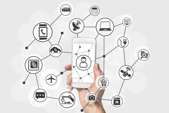 An illustration depicting the many kinds of tech devices that will be connected to the Internet of Things.