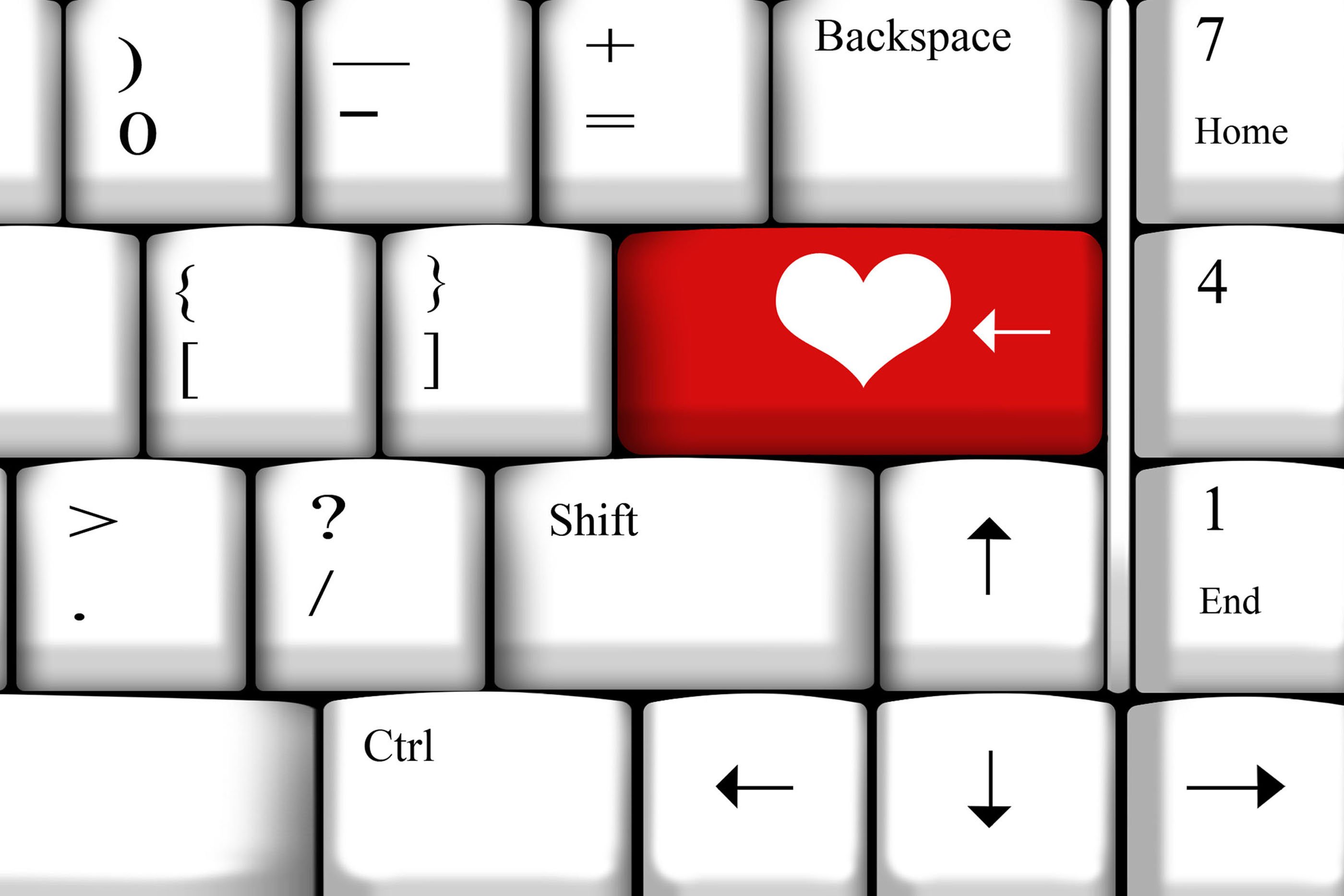 Keyboard with a heart button
