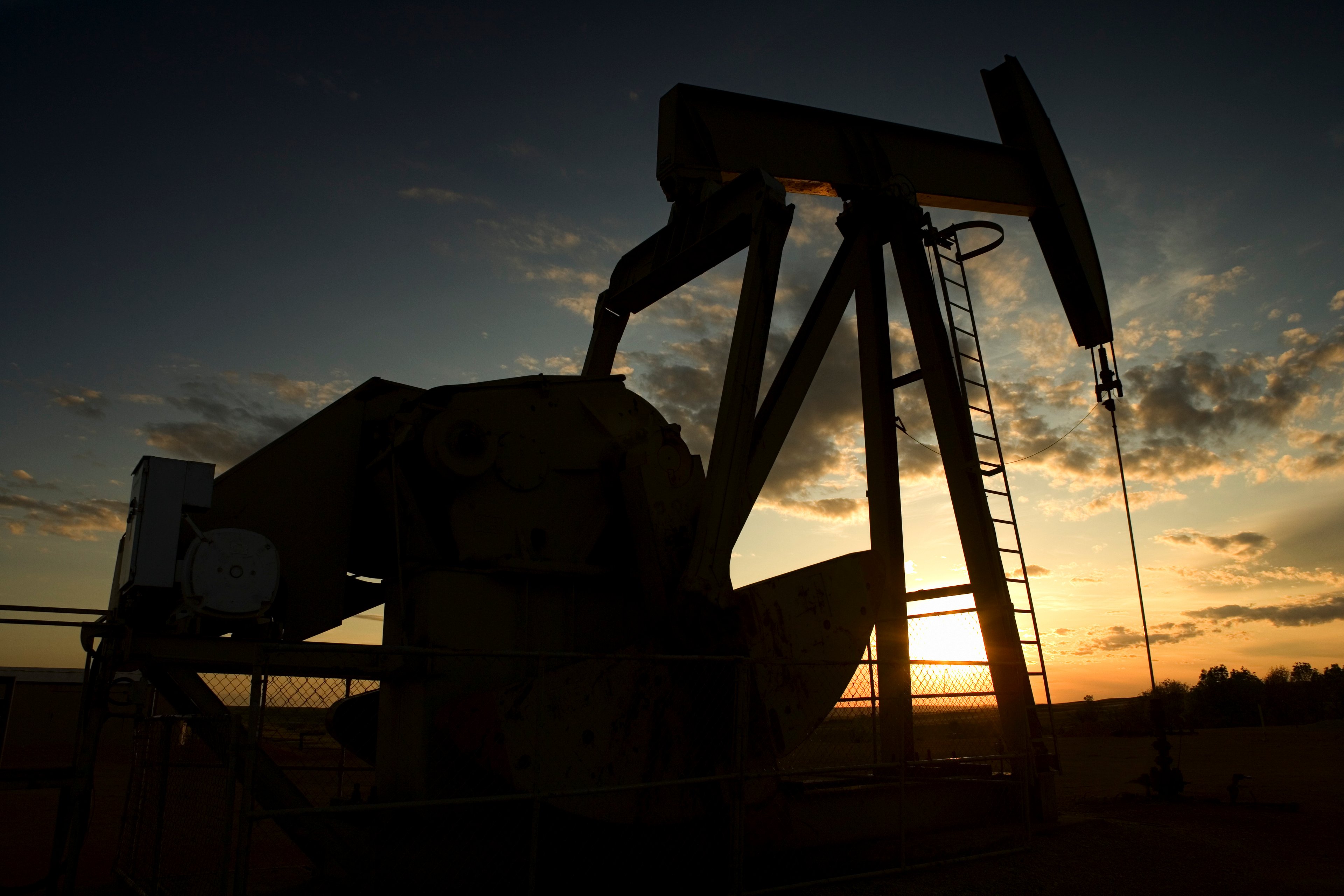 oil derrick sunset