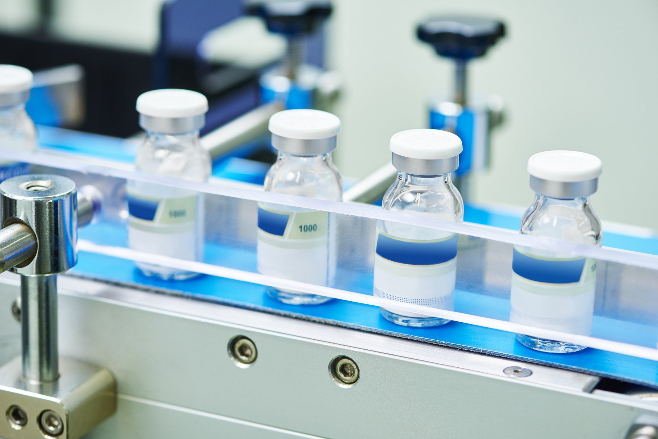 A pharmaceutical packaging process.