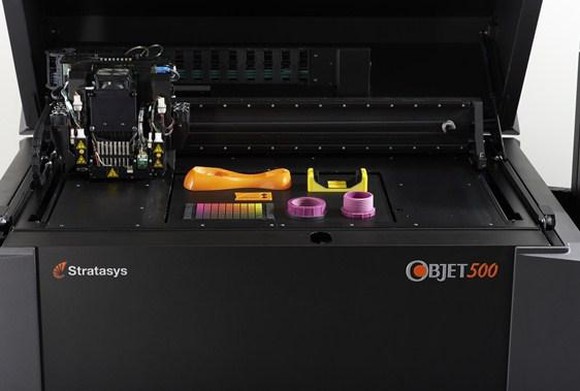 A Stratasys Objet Connex industrial 3D printer.