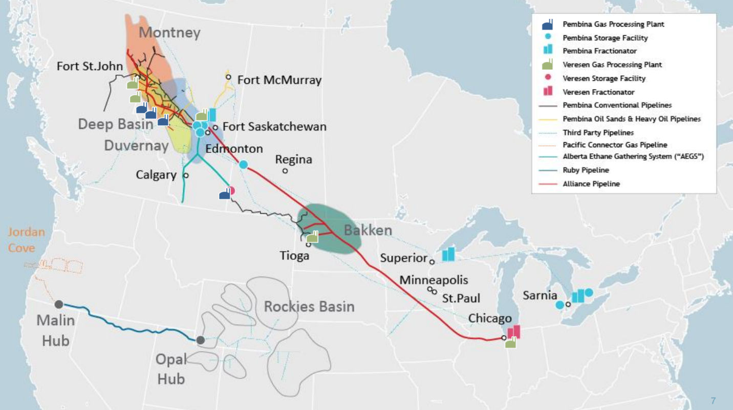 Asset map that shows Pembina and Veresen's combined footprint.
