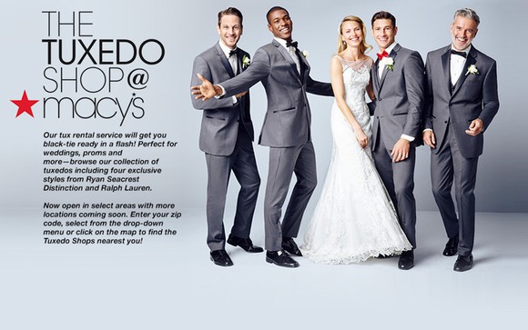 A Macy's Tuxedo Shop ad.