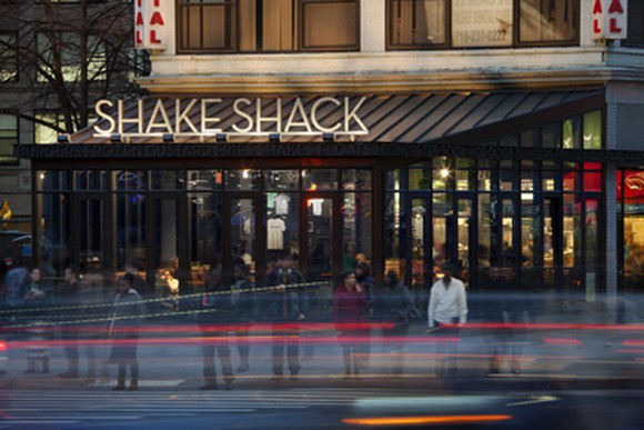 The street view of a Shake Shack restaurant
