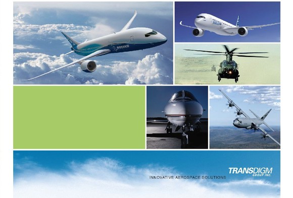 TransDigm annual report cover with business segments.