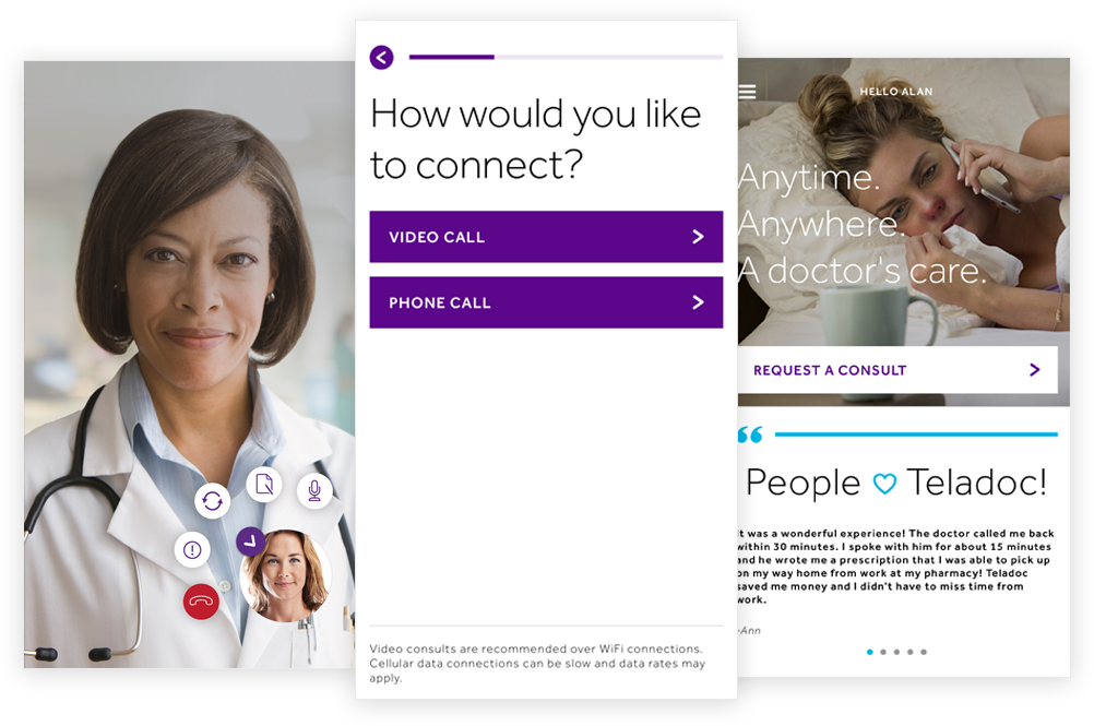 Teladoc mobile screen