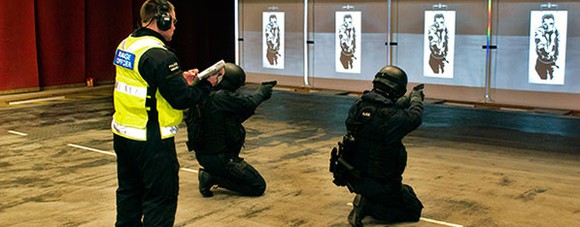 Soldiers at firing range.