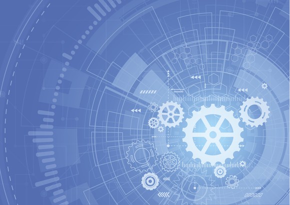 Abstract picture of gears and technology.