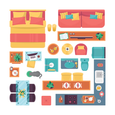 Furniture Animated Overhead View