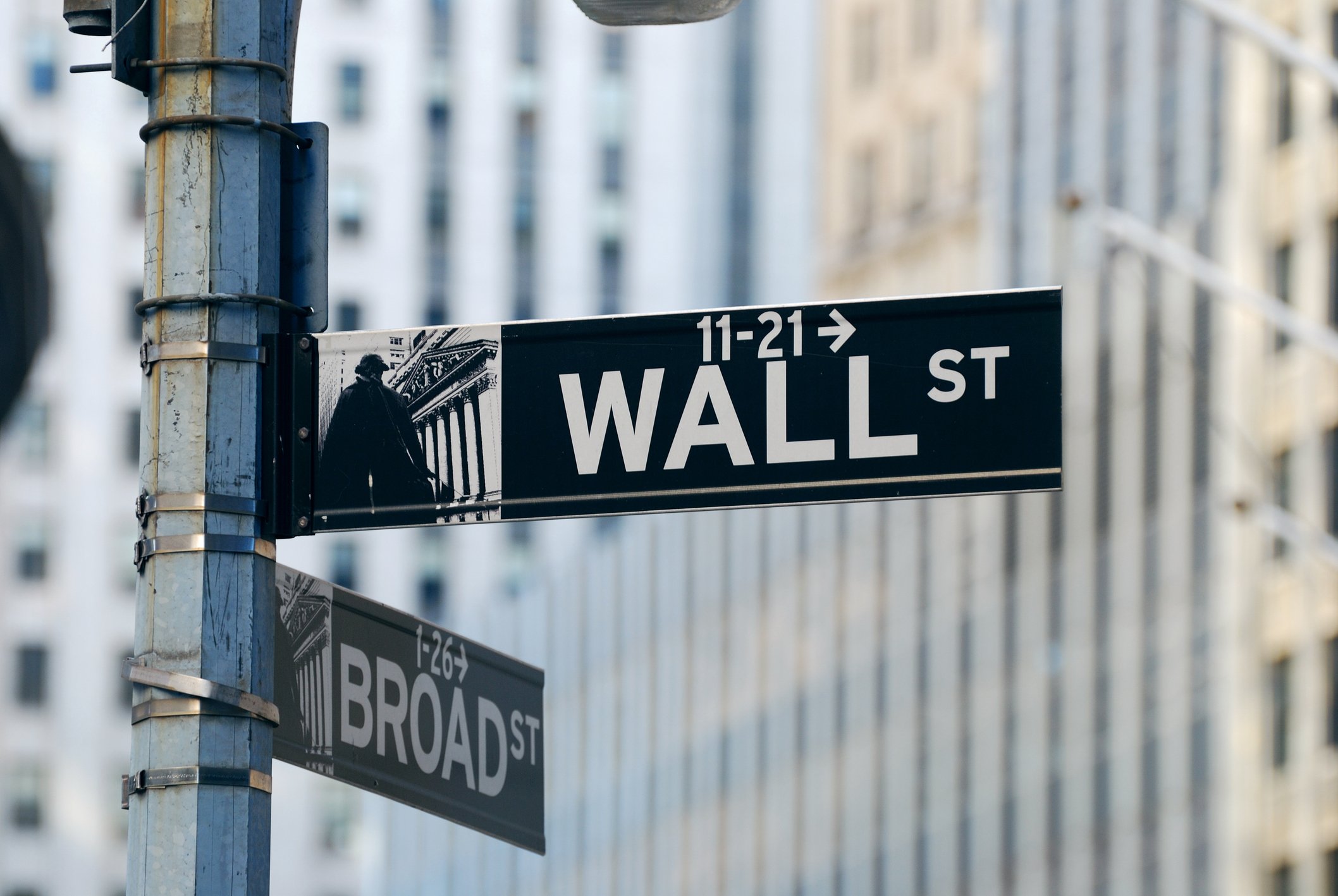 Outside the stock exchange in New York.
