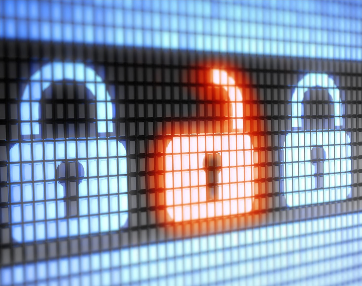 Digital padlocks symbolizing cyber security. 