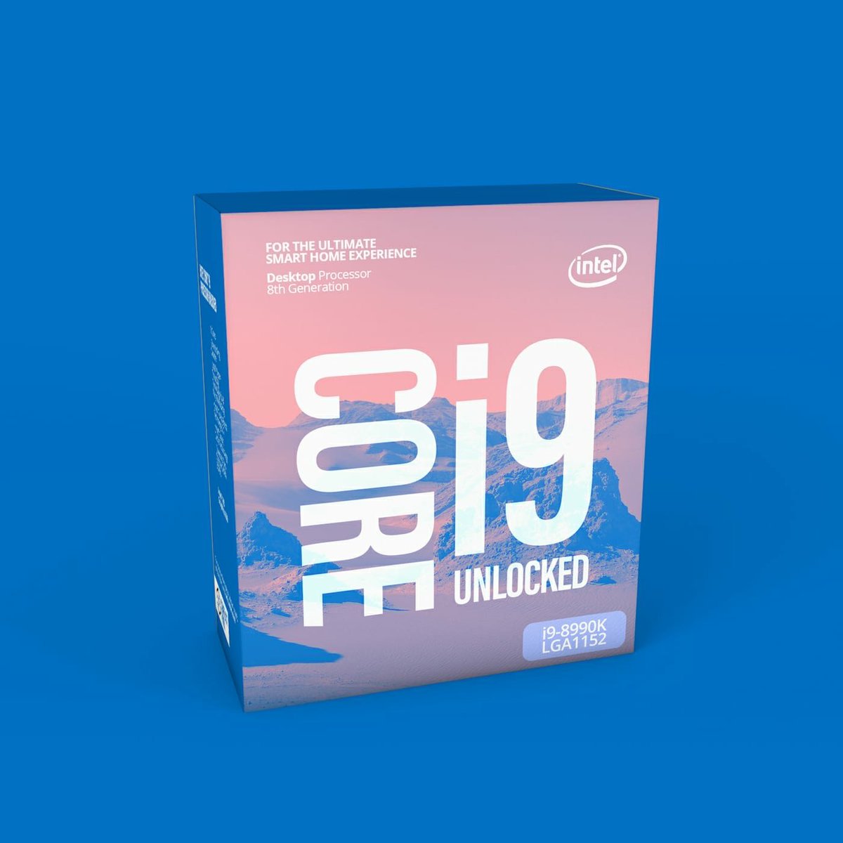 Intel box reading "Core i9 Unlocked."