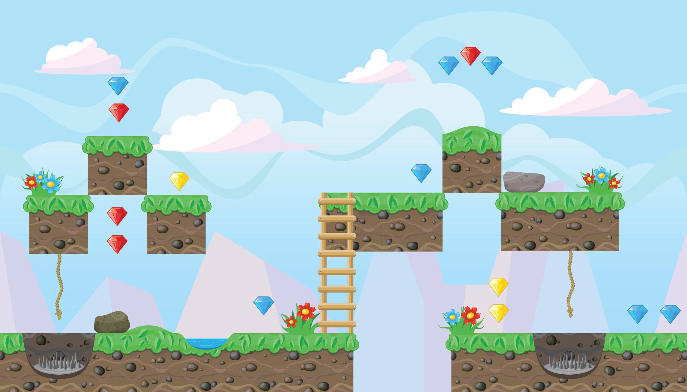 Image showing landscape for platform game design.