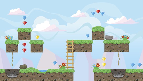 Image showing landscape for platform game design.
