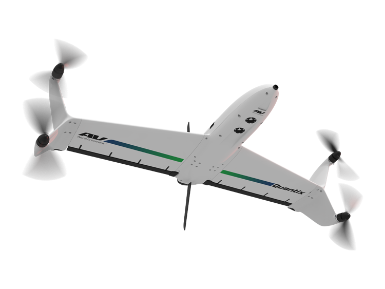 A Quantix commercial drone in flight.