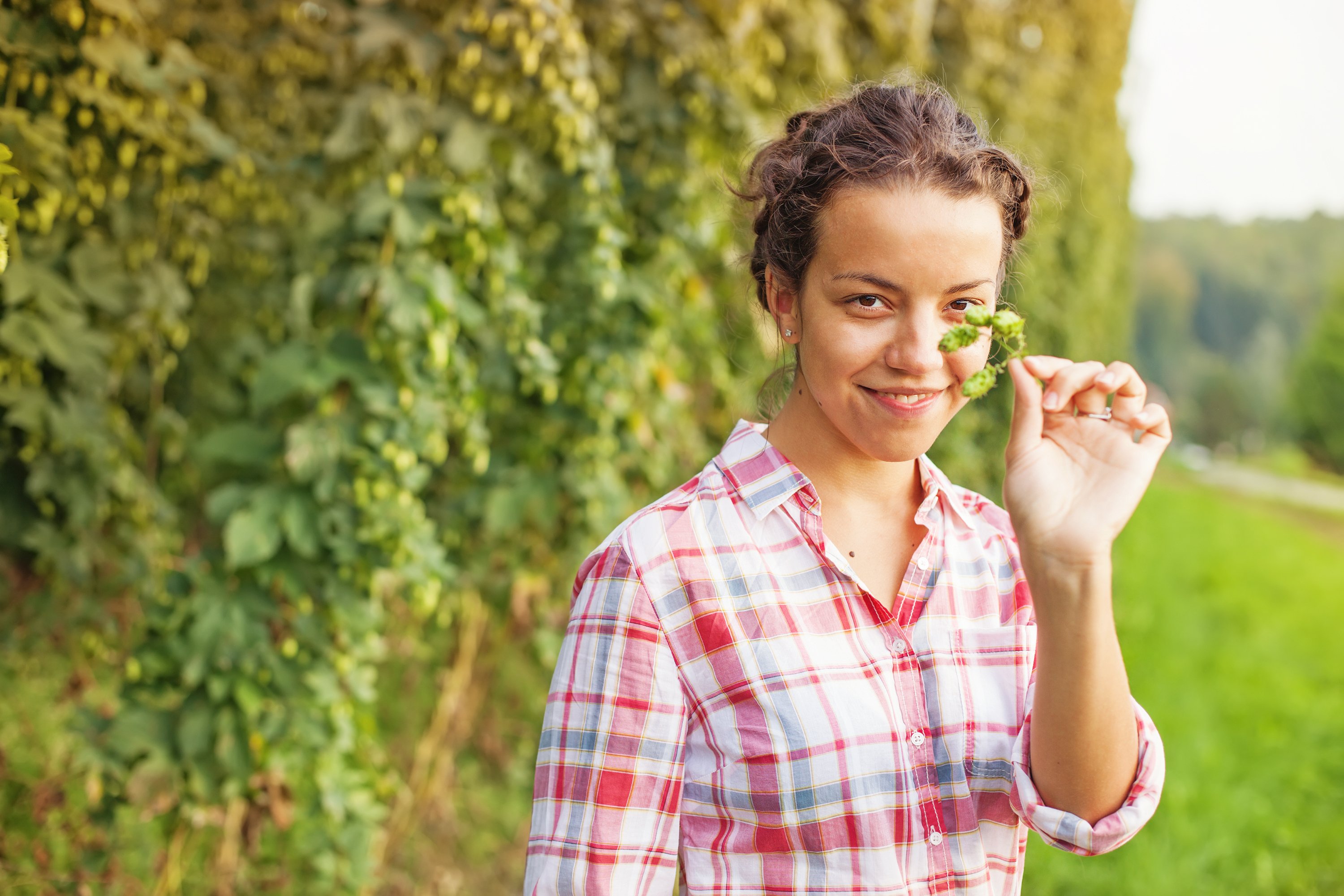 Girl holding hops