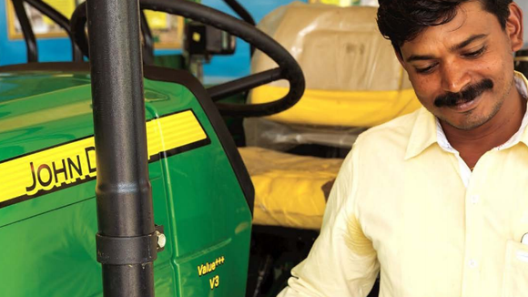 A John Deere tractor in India.