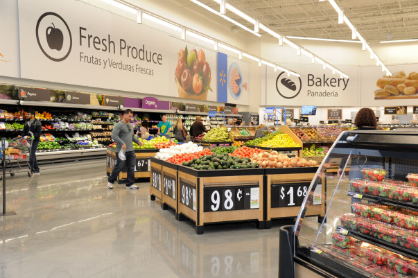 The grocery section of a Wal-Mart store.