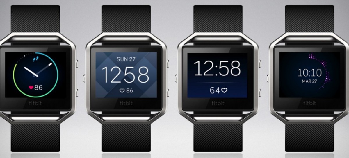 Four examples of the Fitbit Blaze.
