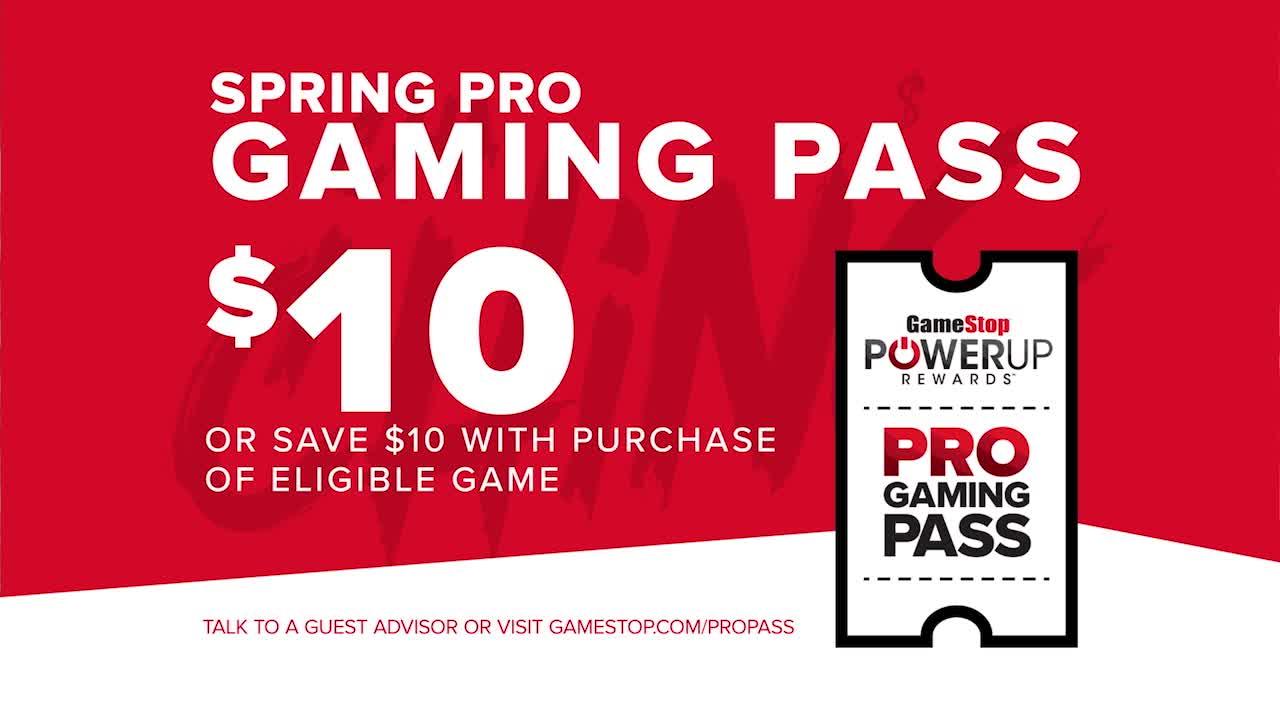 An ad for a springtime pass promotion at GameStop.
