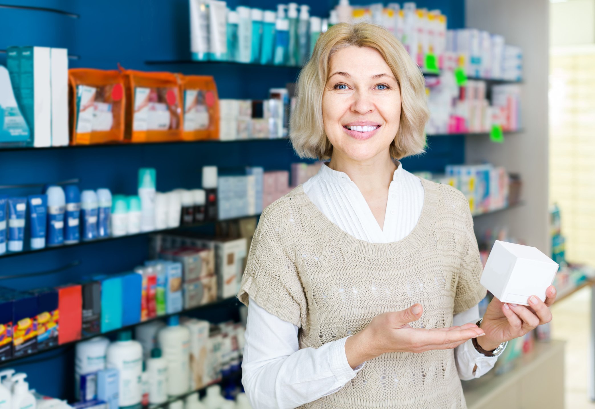 Woman with over-the-counter medication.