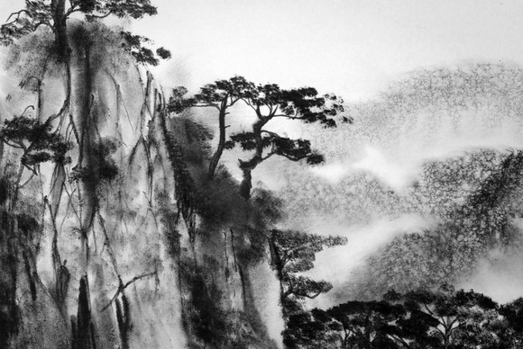 Taoist mountain drawing.