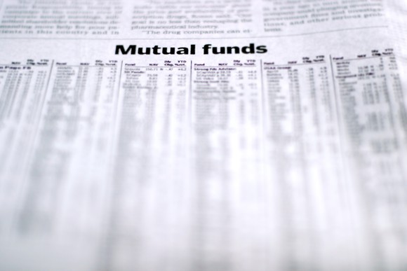 Mutual fund section of newspaper.