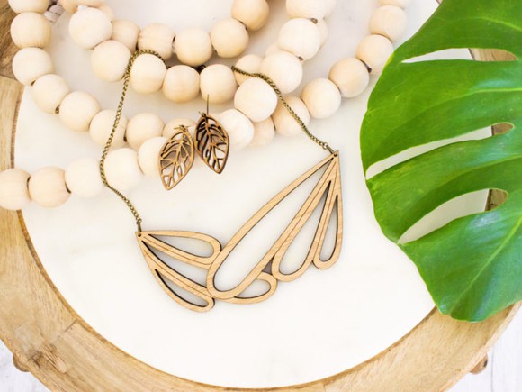 A leaf-print necklace