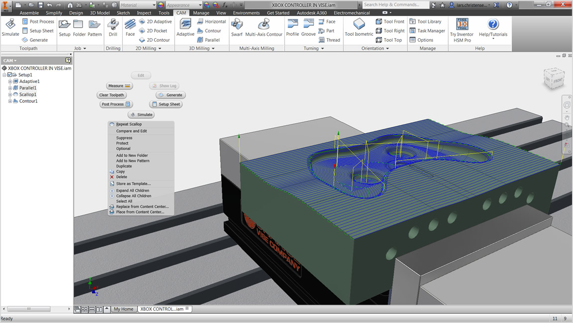 Integrated CAD/CAM features in Autodesk's software