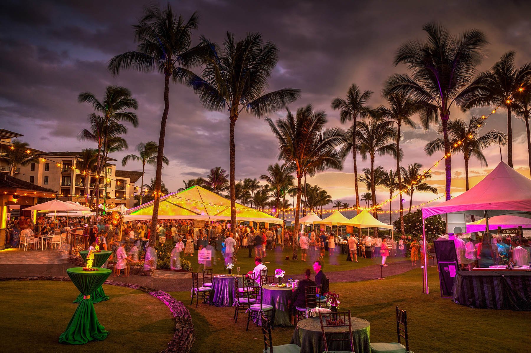 A huge party at Kapalua Resort, Maui.