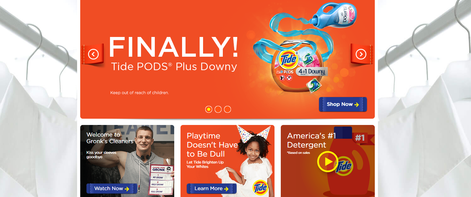 Tide detergent brand advertisement.