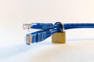 Ethernet network cables with padlock
