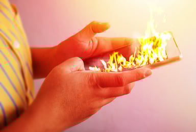 phone on fire