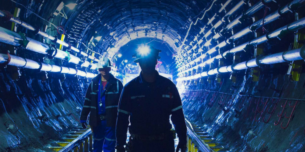 Cameco employees in a mine.