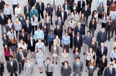 large diverse crowd of businesspeople workers