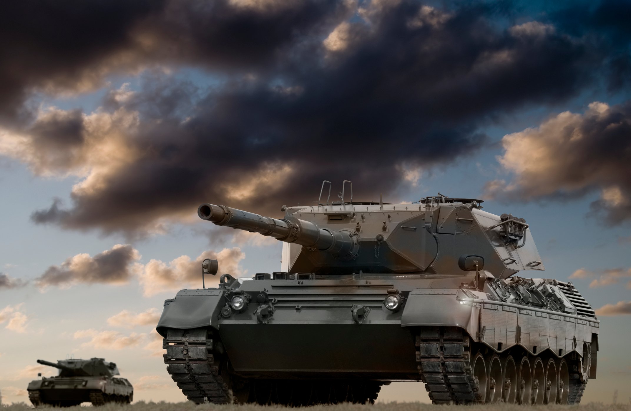 Tanks under clouds