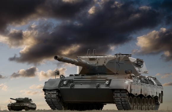 Tanks under clouds
