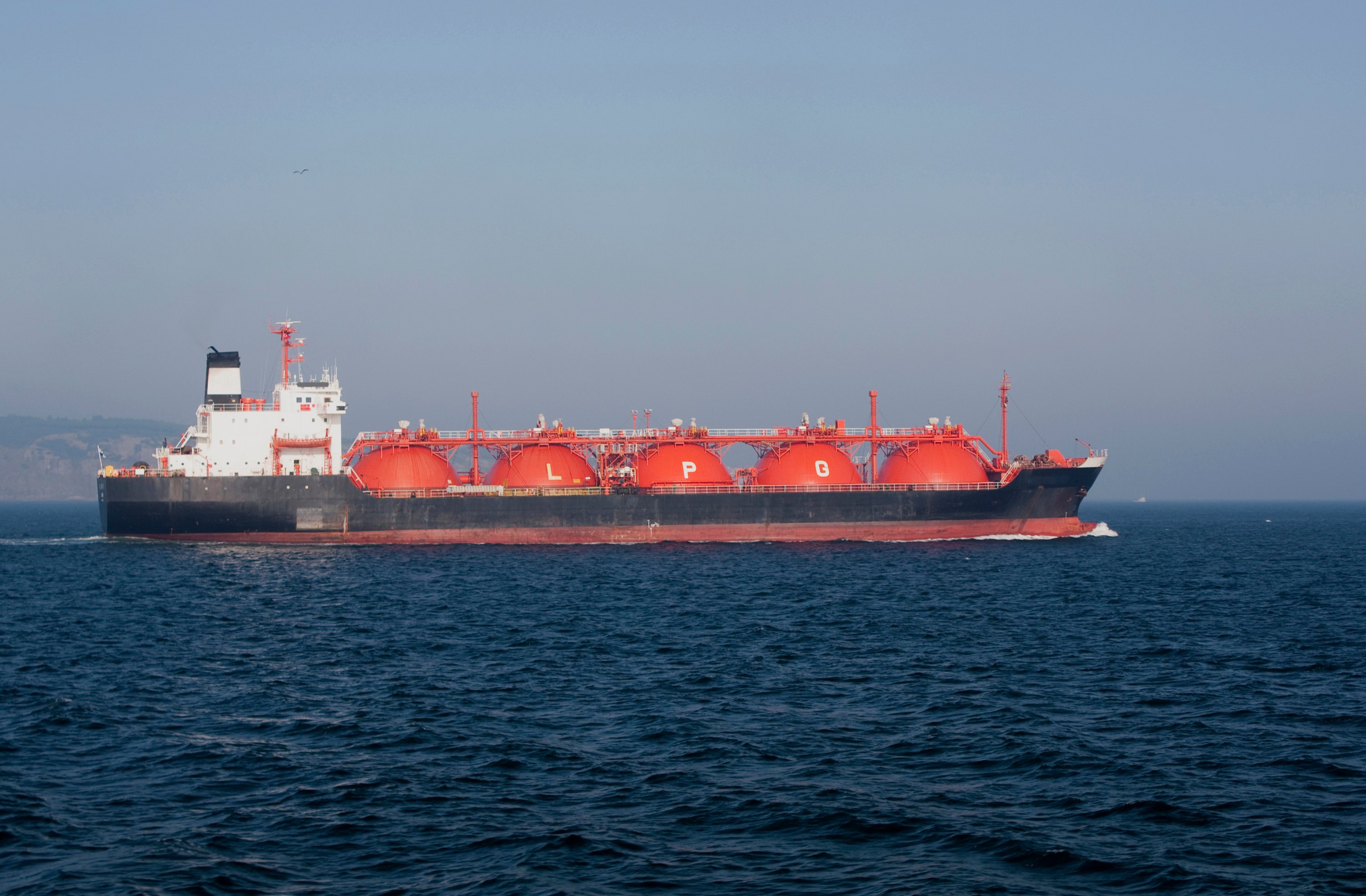 An LPG carrier at sea.